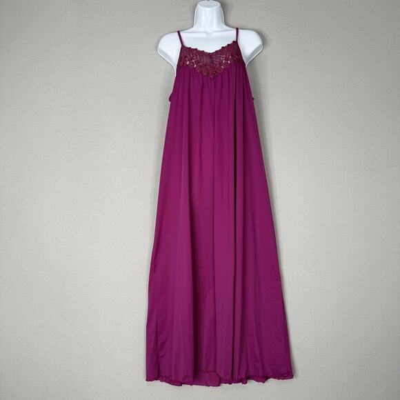 Shadowline Womens Nightgown Small Purple Beloved Braided Strap Lace Babydoll - Picture 1 of 12